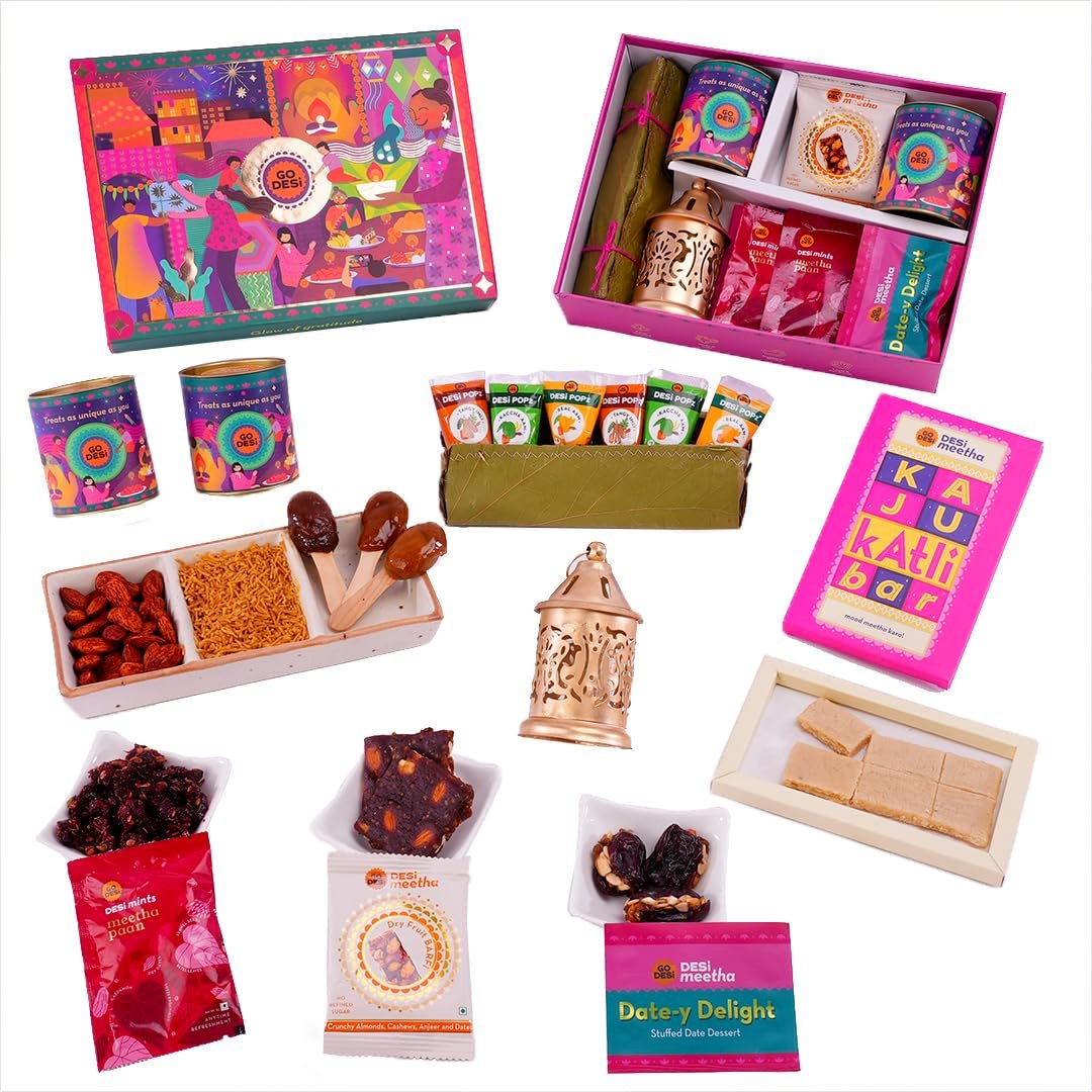 GO DESi Premium Indian Sweets Diwali Gift Pack Hamper Box + Apply 10% Coupon