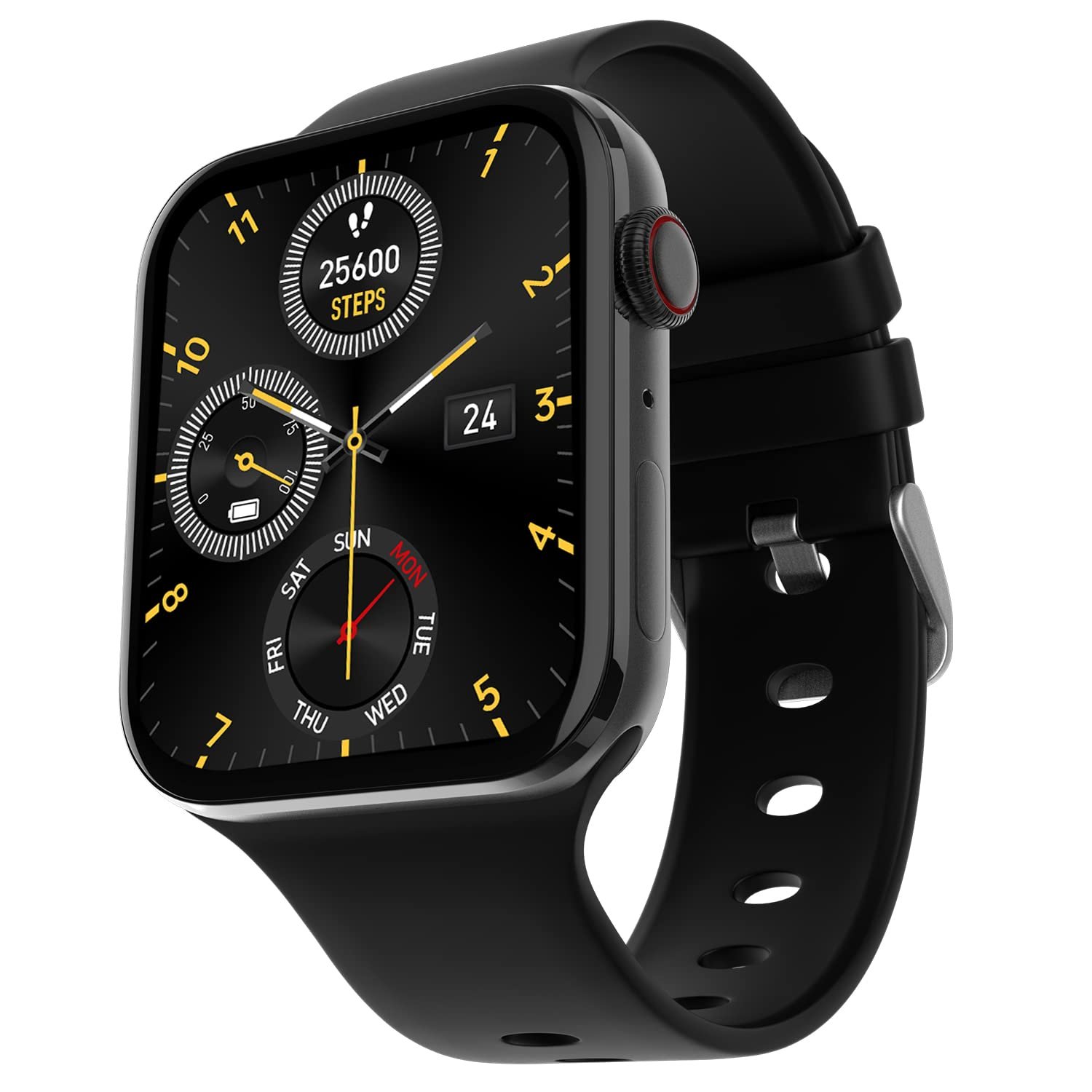 Fire-Boltt Visionary 1.78" AMOLED Bluetooth Calling Smartwatch with 368 * 448 Pixel Resolution, Rotating Crown & 60Hz Refresh Rate 100+ Sports Mode, TWS Connection, Voice Assistance (Black)