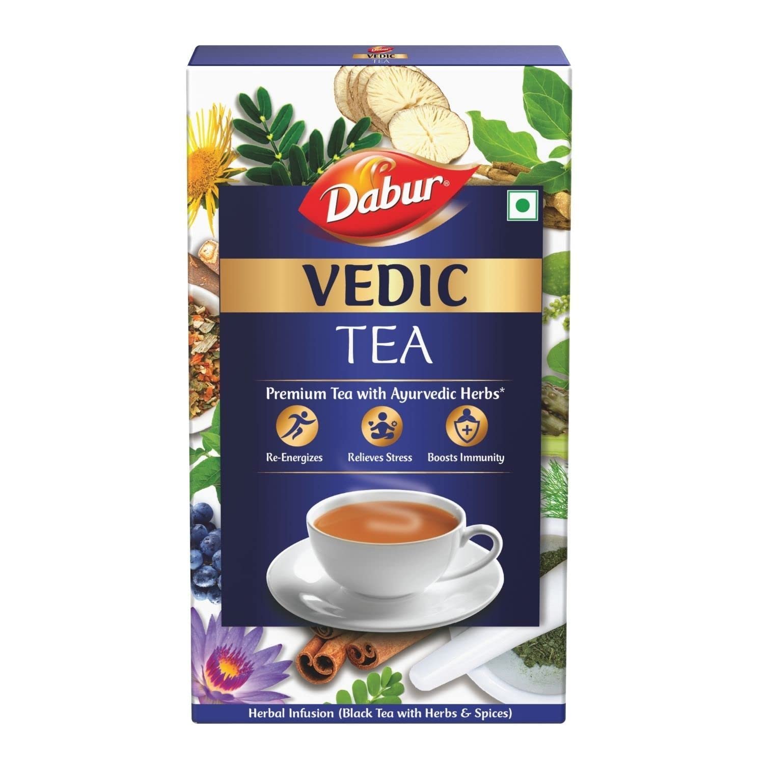 Dabur Vedic Tea - 500gram (Black Tea) | Chai Handpicked From Assam, Nilgiri & Darjeeling | Soulful Aroma & Rich Taste | Premium Tea|Loose Leaves