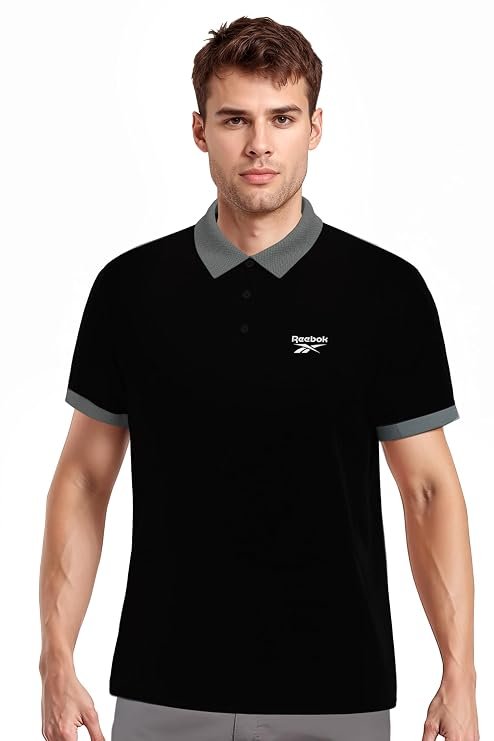 Reebok Men's Stretch Comfort Polo Shirt - Soft Cotton Short Sleeve Polo with Flexible Fit